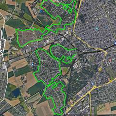 Plan vom Ausbaugebiet in Krefeld-West