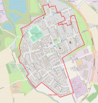 Das Ausbaugebiet in Krefeld Gellep-Stratum - der rote Rahmen zeigt in welchem Bereich ausgebaut werden könnte