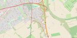 Das Ausbaugebiet in Krefeld Oppum-Ost - der rote Rahmen zeigt in welchem Bereich ausgebaut werden könnte