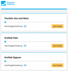 28.05.2021: Stand Nachfragebündelung Krefeld - Fischeln Ost&West (4%) sowie Oppum (2%) und Hüls (3%)