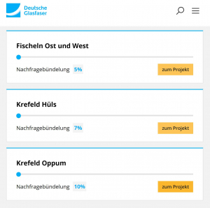 02.07.2021: Stand Nachfragebündelung Krefeld - Fischeln Ost&West (5 %) sowie Oppum (10 %) und Hüls (7 %)