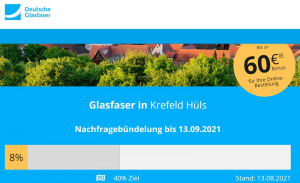 13.8.2021: Stand Nachfragebündelung Krefeld - Hüls (8 %)