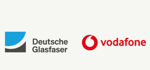 Logos von Deutsche Glasfaser und Vodafone