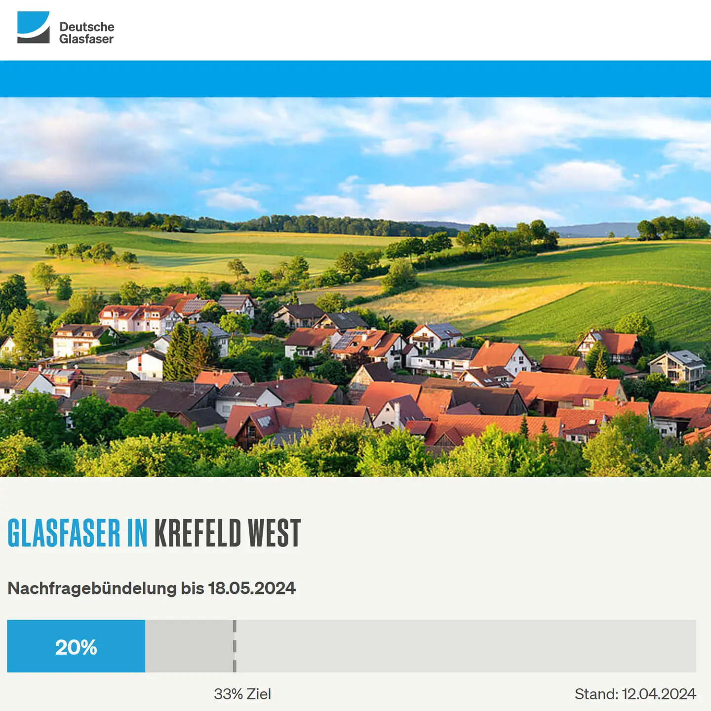 Stand Krefeld-West: 20 %