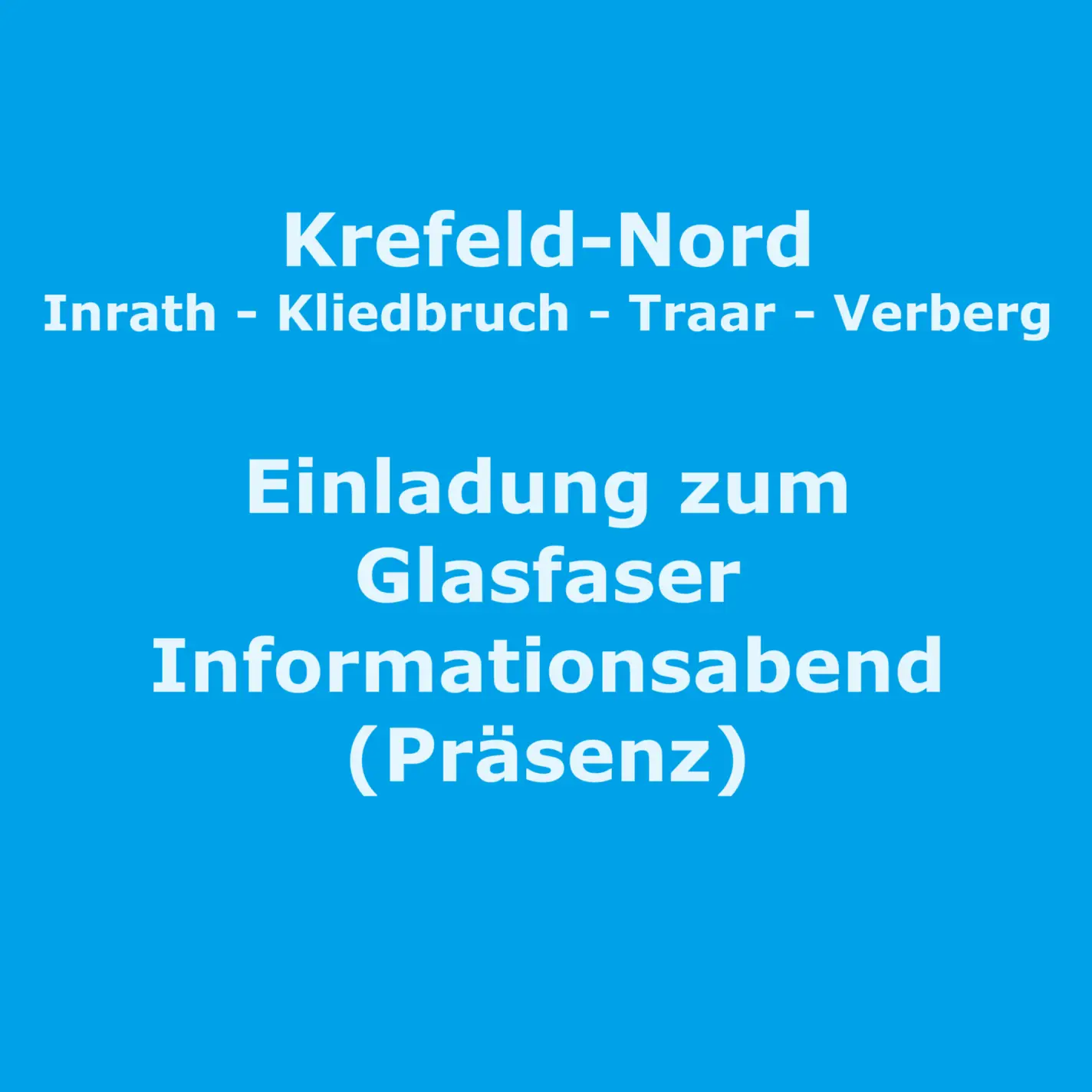 Blaues Bild mit weißer Schrift zum Infoabend in Verberg am 23.4. um 19 Uhr